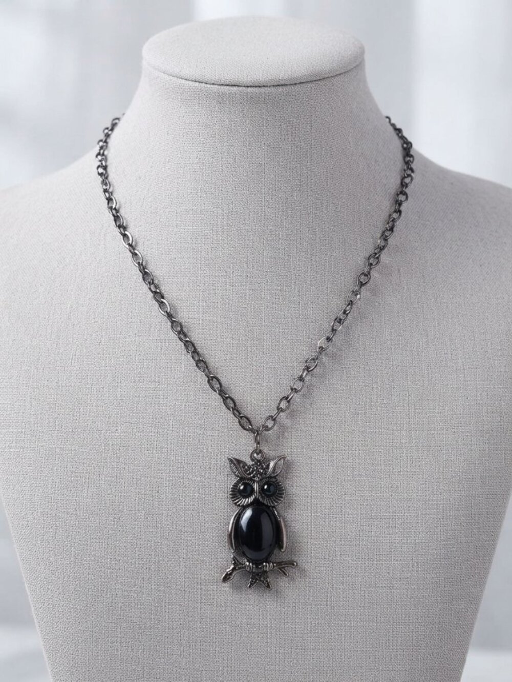 Vintage Pewter Owl Necklace